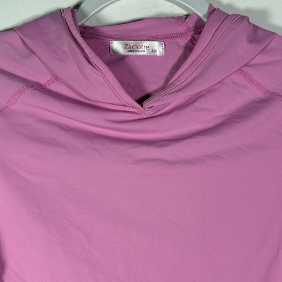 Zaclotre‎ Child Mauve V Neck Long Sleeve Sun Hoodie Rash Guard Top Size 120 - Picture 5 of 14